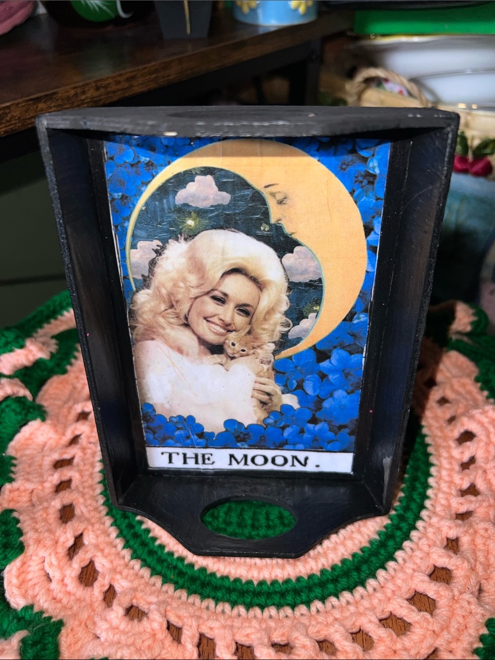 Handmade black Dolly Parton 'The Moon' Decorative Serving Tray - Home Accents
